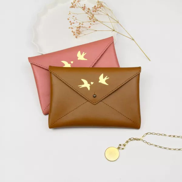 Pochette sales enveloppe cuir