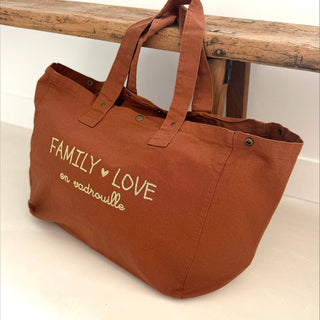 Grand cabas - "Family Love" Caramel