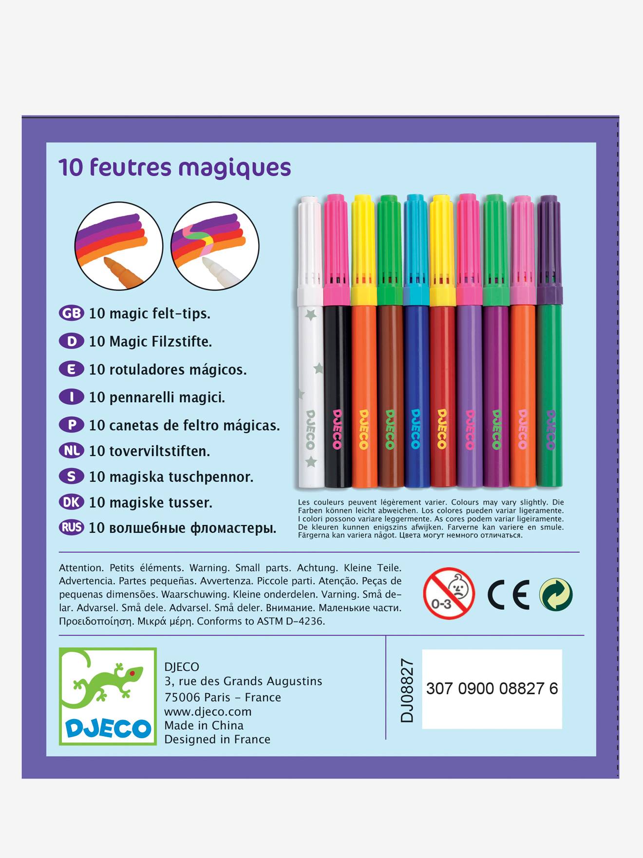 10 Feutres magiques - Dessin, peinture, coloriage - DJECO - 123