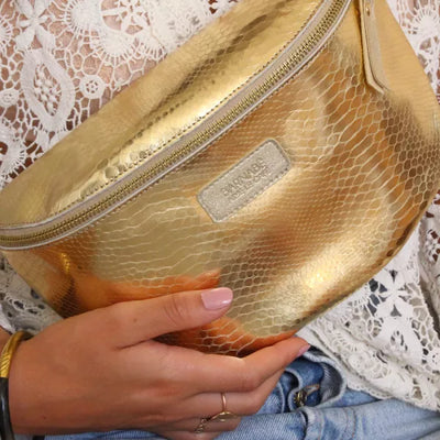 Sac banane cuir - Python doré- Barnabé aime le café