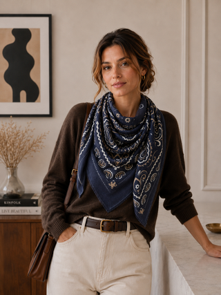 Grand foulard à motif bandana K21 – Lineta
