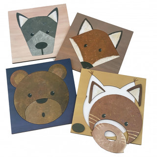 4 puzzles animaux de la forêt