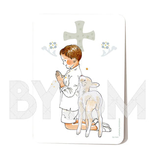 Signet de communion - garçon brun parfum ciel By BM