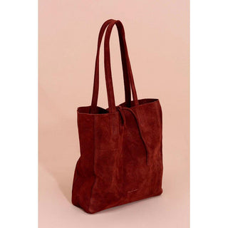 Cabas en cuir - Daim carmin