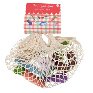 Filet à provisions fruits et légumes en bois