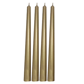 Set de 4 bougies longues flambeaux dorés