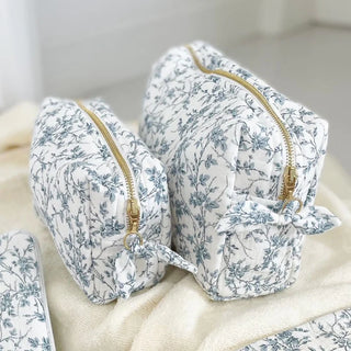 Trousse maquillage petite - Jouy bleu