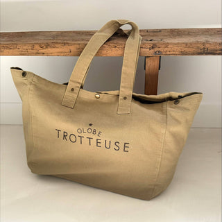 Grand cabas - "Globe Trotteuse" Sable