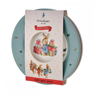 Coffret 4 assiettes - pierre lapin noël
