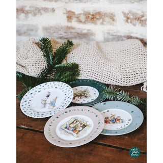 Coffret 4 assiettes - pierre lapin noël