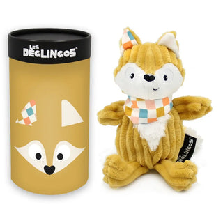 Peluche avec boîte cadeau tirelire Petit Simply Cyranos le renard – Les Déglingos