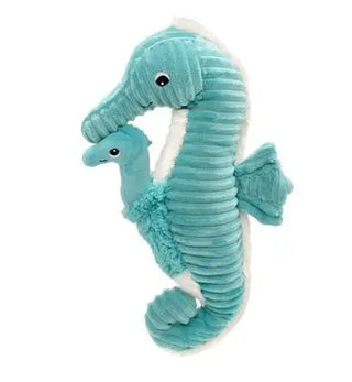 Peluche Papadou l'Hippocampe papa & bébé Aqua 34 cm – Les Ptipotos