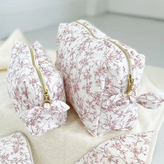 Trousse maquillage petite - Jouy rose