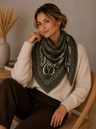 Grand foulard à motif paisley K27 – Lineta