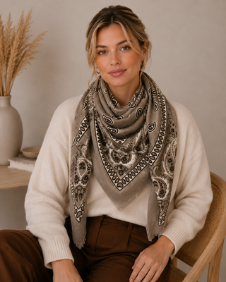 Grand foulard à motif paisley K27 – Lineta