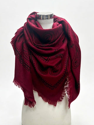Grande écharpe carrée à motif paisley K2 – Lineta