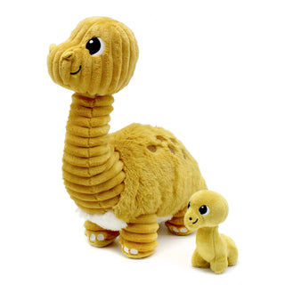 Peluche Marcus le Diplodocus maman & bébé Moutarde 29 cm – Les Ptipotos