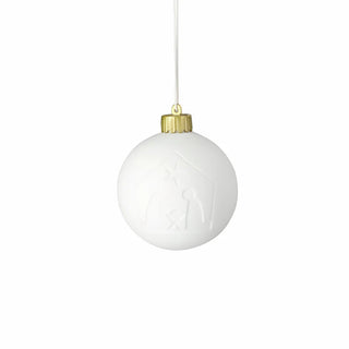 Boule de Noël LED en porcelaine - Crèche