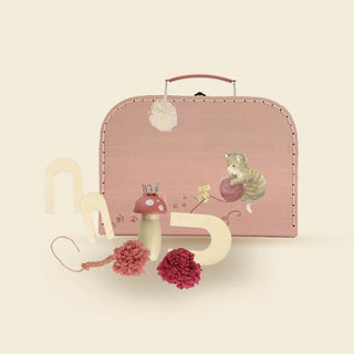 Set valise tricot - Pompons et tricotin