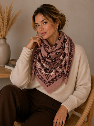Grand foulard à motif paisley K27 – Lineta