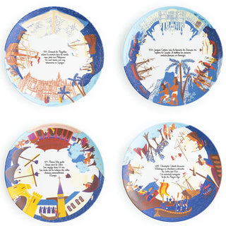 Coffret de 4 assiettes à dessert - Les grands explorateurs