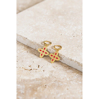 Boucles d'oreille Adriana rouge tangerine