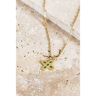 Collier médaille Adriana vert émeraude