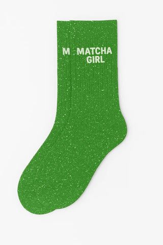 Chaussettes à paillettes "Matcha Girl"