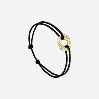 Bracelet trèfle Noir Pailleté - Dorée