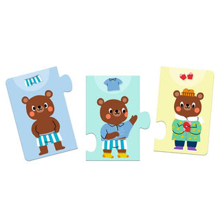 Puzzle frise 10 pièces - Nounours s'habille Djeco