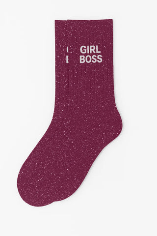 Chaussettes à paillettes "Girl Boss"