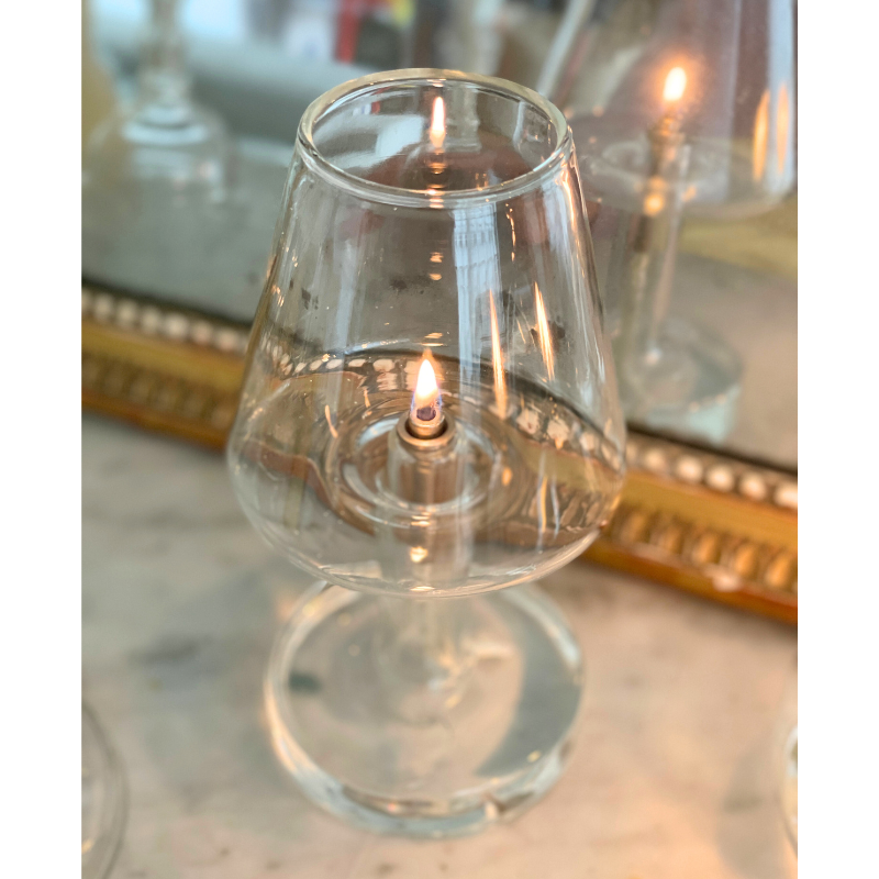 Lampe à huile en verre