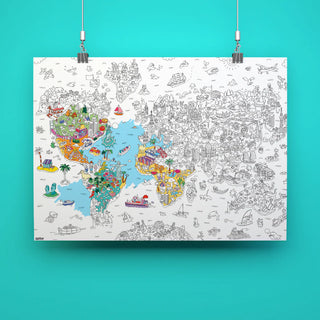 Poster géant à colorier - Atlas