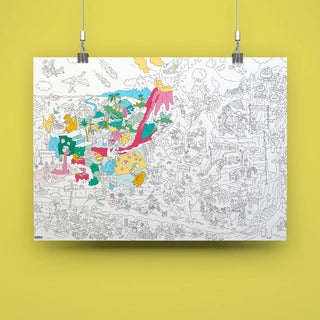 Poster géant à colorier - Dinos