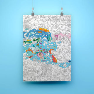 Poster géant à colorier - Océan
