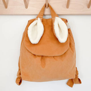 Sac à dos lapin - Velours caramel