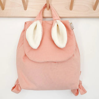 Sac à dos lapin - Velours rose