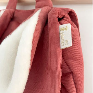 Sac à dos lapin - Velours terracotta