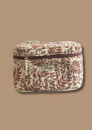 Trousse matelassée Vanity florale rose