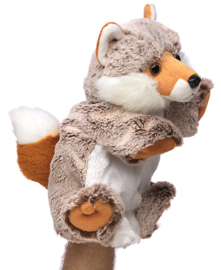 Marionnette à main renard (brun chiné) - 25 cm