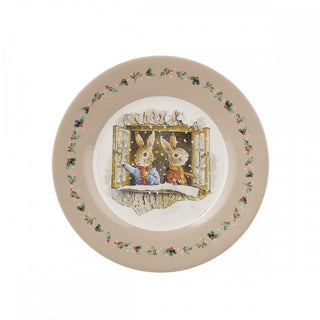 Assiette à dessert - Pierre Lapin Noël - Fenêtre