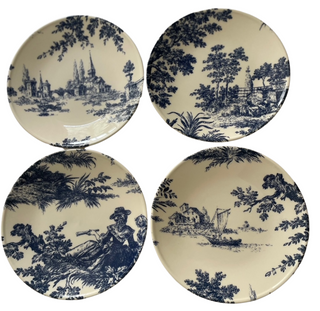Set de 4 assiettes Toile de Jouy MM