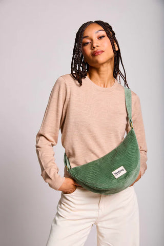 Sac banane Andrea - Velours Vert d'eau