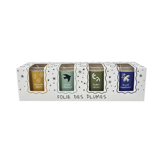 Coffret de 4 bougies - folie des plumes