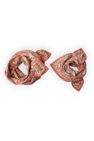 Grand Foulard Latika Coeur "Papaye"