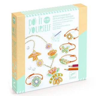 Bijoux à fabriquer en plastique magique "Plume et Lotus"