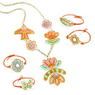 Bijoux à fabriquer en plastique magique "Plume et Lotus"