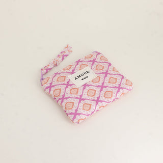 Porte-monnaie AMOUR rose losange – Bohm Paris