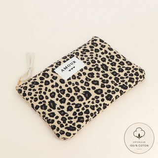 Trousse côtelée AMOUR léopard – Bohm Paris