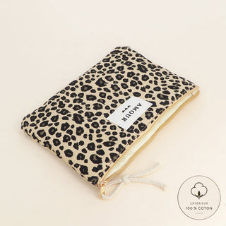 Trousse côtelée AMOUR léopard – Bohm Paris